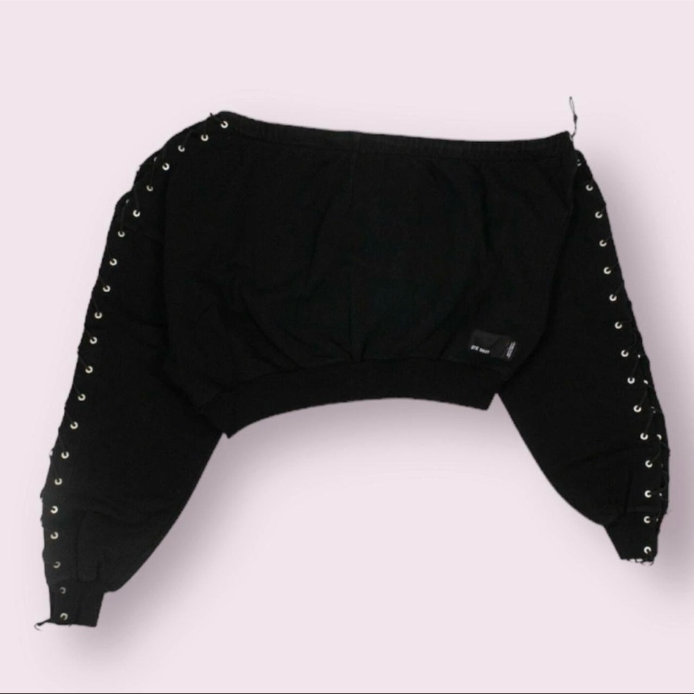 RARE! Unravel Project lace up off shoulder sweatshirt​
